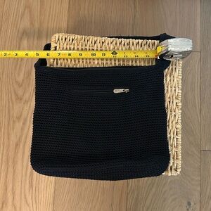 The Sak black shoulder bag w outside zipper pocket and inside zipper pocket